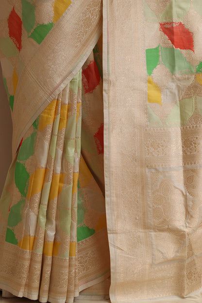 Exquisite Multicolor Banarasi Handloom Pure Katan Silk Rangkat Saree - Luxurion World