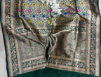 PS1B1MI626042402 Green Handloom Banarasi Pure Katan Silk Saree - Luxurion World
