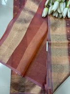 Multicolor Handloom Banarasi Pure Tissue Silk Rangkat Saree - Luxurion World