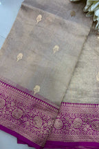 Golden Handloom Banarasi Pure Tissue Silk Booti Design Saree - Luxurion World