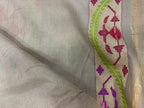 Pastel Banarasi Jamdani Cotton Saree Real Zari Meenakari Bridal