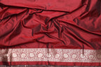 Elegant Maroon Handloom Banarasi Pure Katan Silk Jaal Work Flower Design Saree - Luxurion World