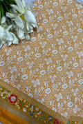 Yellow Banarasi Katan Silk Meenakari Saree Flower Design Festive