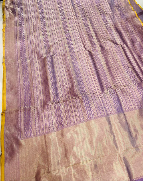 AS1B1SG826090101 Purple Handloom Banarasi Pure Katan Silk Saree