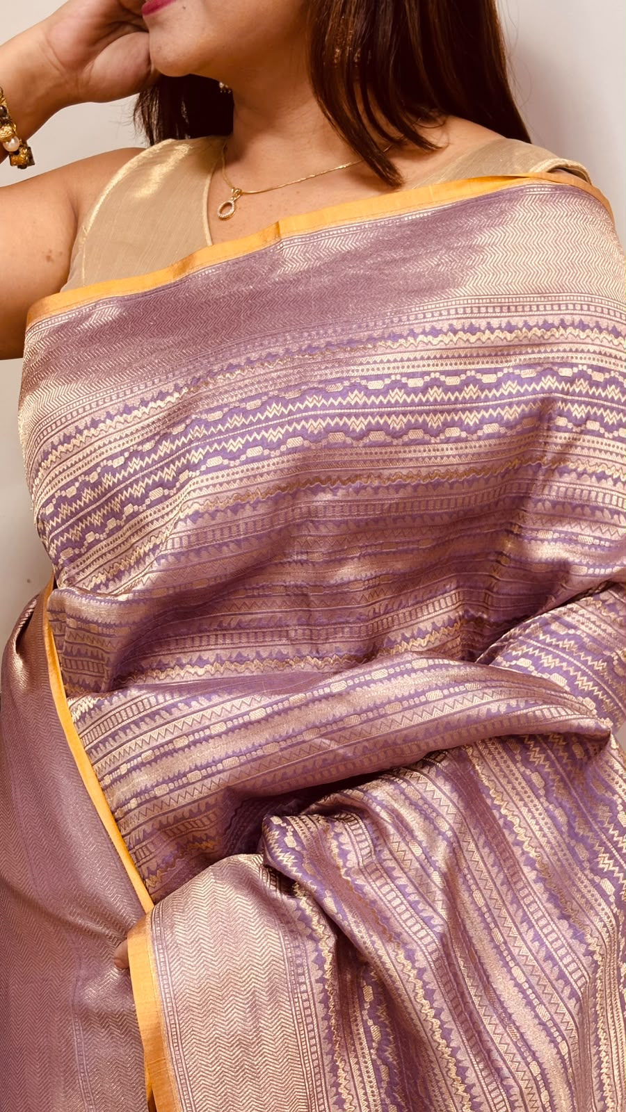 Purple Handloom Banarasi Pure Katan Silk Saree