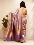 Purple Handloom Banarasi Pure Katan Silk Saree
