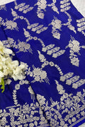 Blue Handloom Banarasi Pure Katan Silk Saree