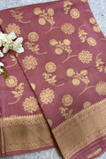 Pink Handloom Banarasi Pure Katan Silk Saree