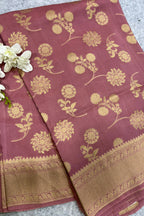 Pink Handloom Banarasi Pure Katan Silk Saree