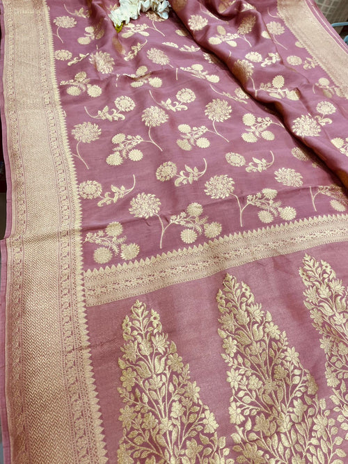AS1B1SG826090103 Pink Handloom Banarasi Pure Katan Silk Saree