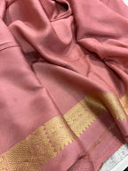 Pink Handloom Banarasi Pure Katan Silk Saree