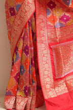Exquisite Multicolor Banarasi Handloom Pure Katan Silk Rangkat Saree - Luxurion World