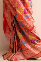 Exquisite Multicolor Banarasi Handloom Pure Katan Silk Rangkat Saree - Luxurion World
