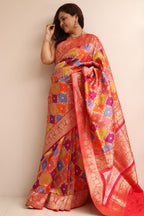 Exquisite Multicolor Banarasi Handloom Pure Katan Silk Rangkat Saree - Luxurion World