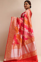 Exquisite Multicolor Banarasi Handloom Pure Katan Silk Rangkat Saree - Luxurion World