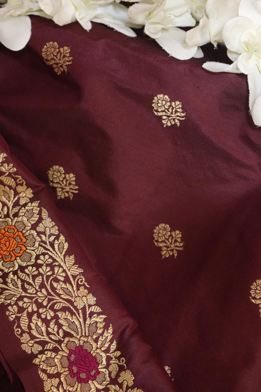 Exquisite Maroon Handloom Banarasi Pure Katan Silk Kadwa Meenakari Saree - Luxurion World