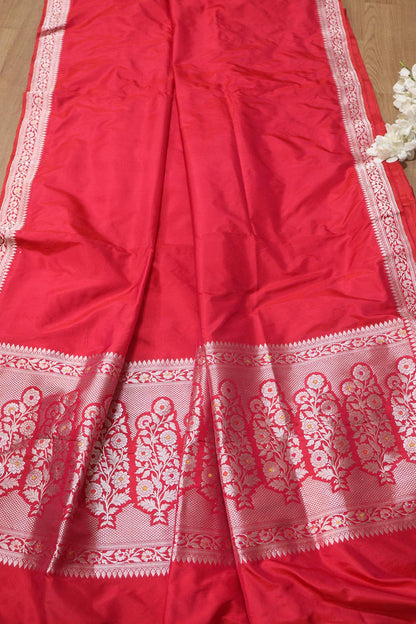 Exquisite Pink Handloom Banarasi Pure Katan Silk Kadwa Meenakari Saree - Luxurion World