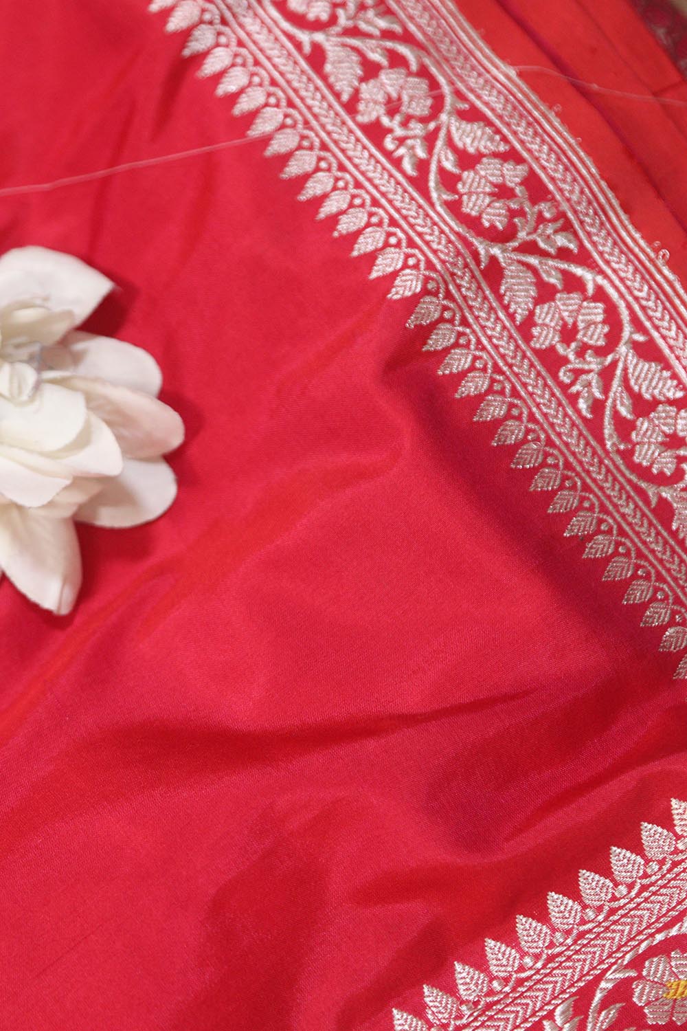 Exquisite Pink Handloom Banarasi Pure Katan Silk Kadwa Meenakari Saree - Luxurion World