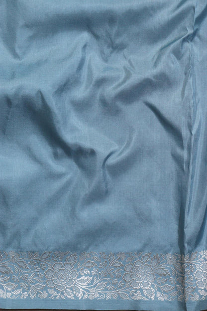 Exquisite Blue Handloom Banarasi Pure Katan Silk Kadwa Saree - Luxurion World