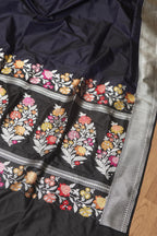 Exquisite Blue Handloom Banarasi Pure Katan Silk Kadwa Meenakari Saree - Luxurion World