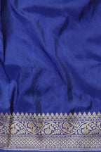 Elegant Blue Handloom Banarasi Pure Katan Silk Kadwa Meenakari Saree - Luxurion World