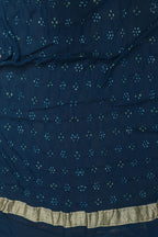 Blue Banarasi Bandhani Pure Georgette Meenakari Saree - Luxurion World