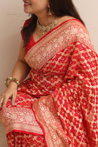 Banarasi Bandhani Pure Georgette Saree - Elegant and Traditional - Luxurion World