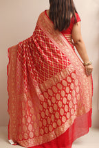 Banarasi Bandhani Pure Georgette Saree - Elegant and Traditional - Luxurion World