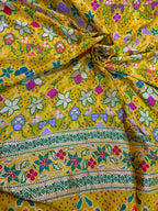 Yellow Georgette Banarasi Bandhani Meenakari Saree