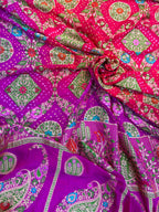 Multicolor Georgette Banarasi Bandhani Meenakari Saree