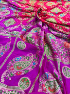 Multicolor Georgette Banarasi Bandhani Meenakari Saree