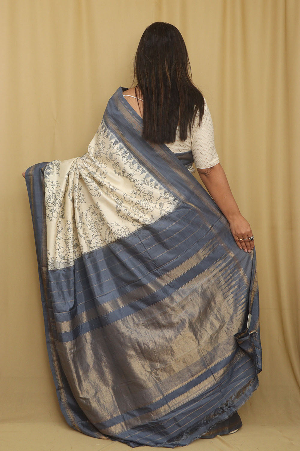 Pastel Digital Printed Silk Ikat Weaved Saree - Luxurion World
