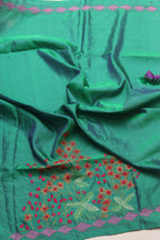Stunning Purple Gadwal Silk Saree With Kantha Embroidered Work - Luxurion World