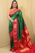 Exquisite Green Ilkal Pure Silk Saree - Timeless Elegance - Luxurion World