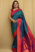 Elegant Blue Shot Ilkal Silk Saree - Luxurion World