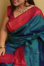 Elegant Blue Shot Ilkal Silk Saree - Luxurion World