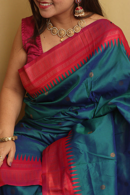 Elegant Blue Shot Ilkal Silk Saree - Luxurion World