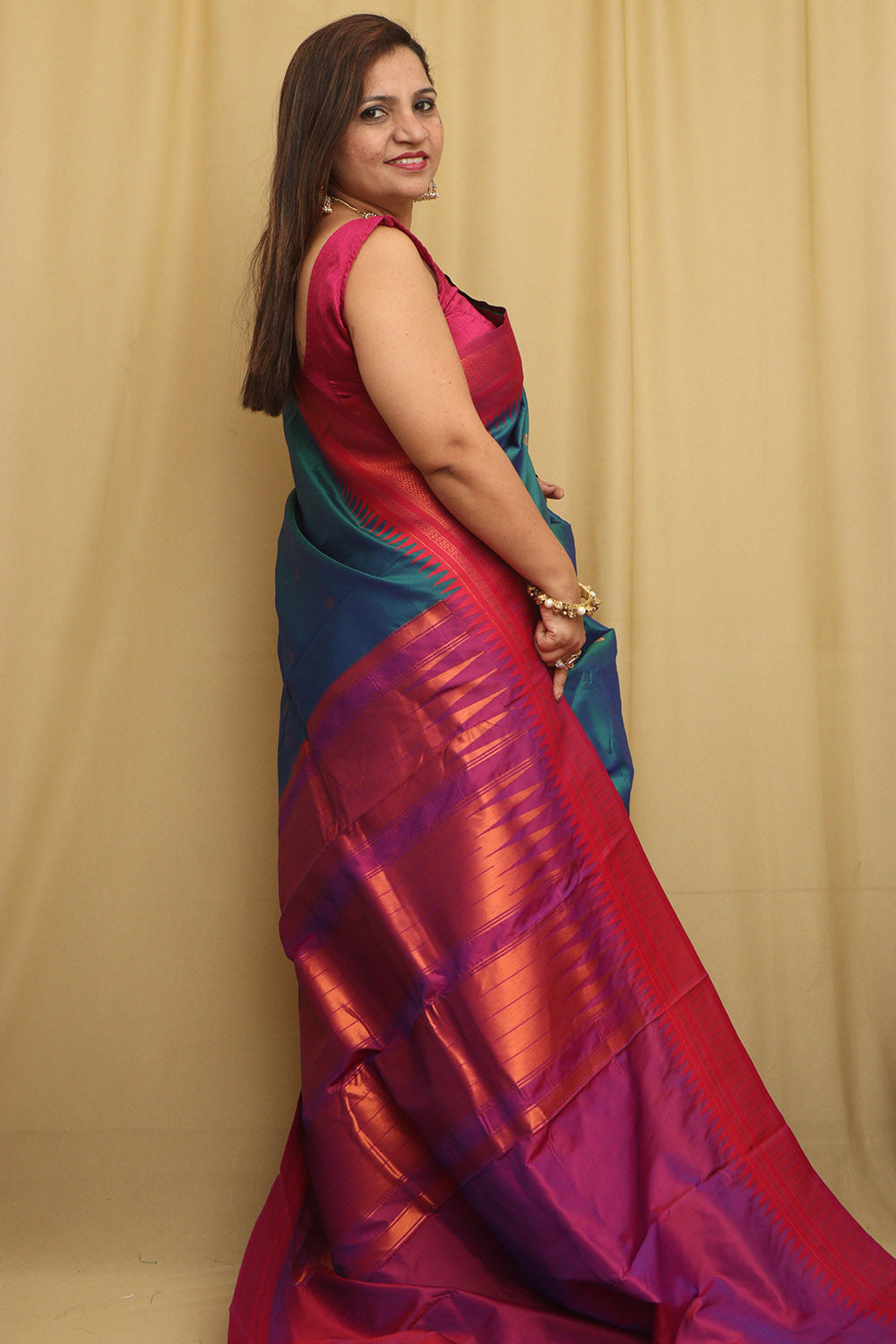 Elegant Blue Shot Ilkal Silk Saree - Luxurion World