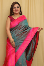 Stunning Green Shot Ilkal Silk Saree - Limited Edition - Luxurion World