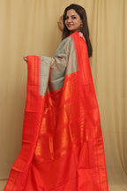 Elegant Grey Shot Ilkal Silk Saree - Traditional Beauty - Luxurion World