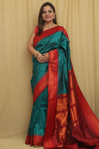 Stunning Green Ilkal Silk Saree - Perfect for Any Occasion - Luxurion World