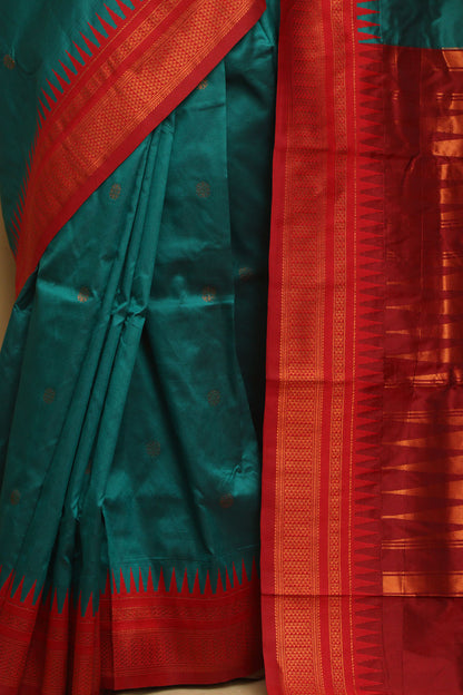 Stunning Green Ilkal Silk Saree - Perfect for Any Occasion - Luxurion World