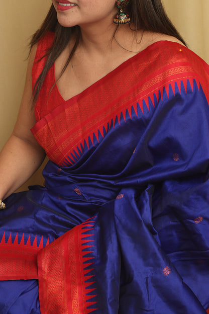 Blue Ilkal Silk Saree: Elegant and Timeless - Luxurion World