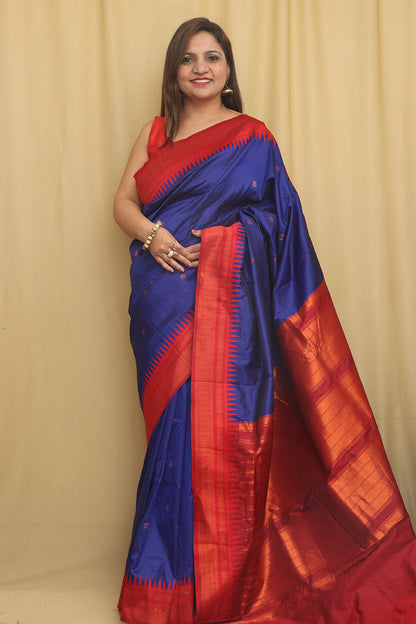 Blue Ilkal Silk Saree: Elegant and Timeless - Luxurion World