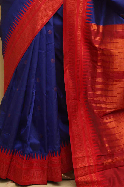 Blue Ilkal Silk Saree: Elegant and Timeless - Luxurion World