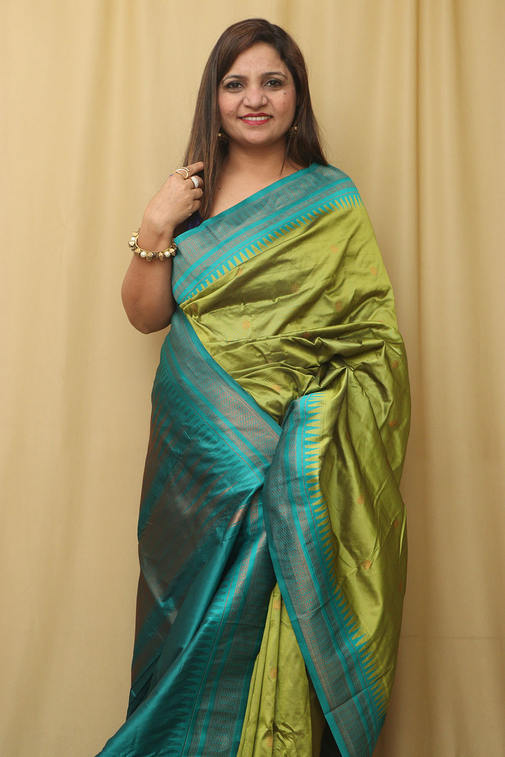 Stunning Green Ilkal Silk Saree - Perfect for Any Occasion - Luxurion World
