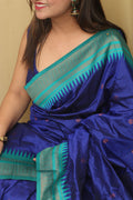 Beautiful Blue Ilkal Silk Saree - Luxurion World