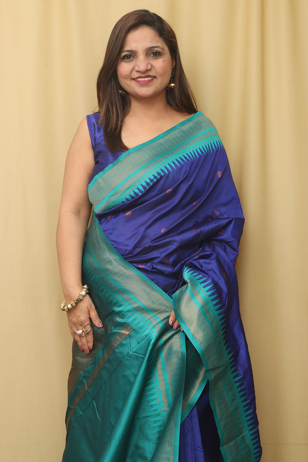 Beautiful Blue Ilkal Silk Saree - Luxurion World