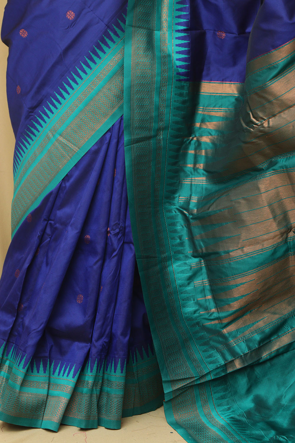 Beautiful Blue Ilkal Silk Saree - Luxurion World