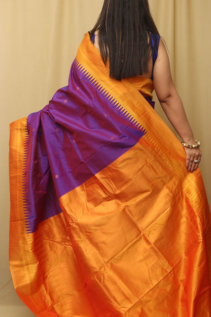 Exquisite Purple Ilkal Silk Saree - Elegant and Timeless - Luxurion World